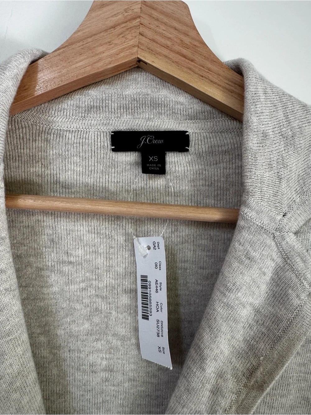 NWT J.Crew Open Front Sweater Blazer Cardigan | Heather Oatmeal | Size XXS - Picture 4 of 5